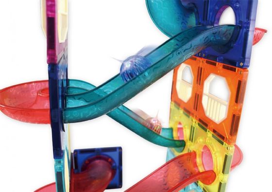 極速滾球百變滑道：FOOD超人創意磁力片